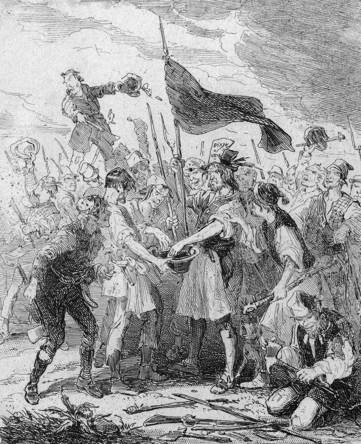 Rioters' Bloody Hands