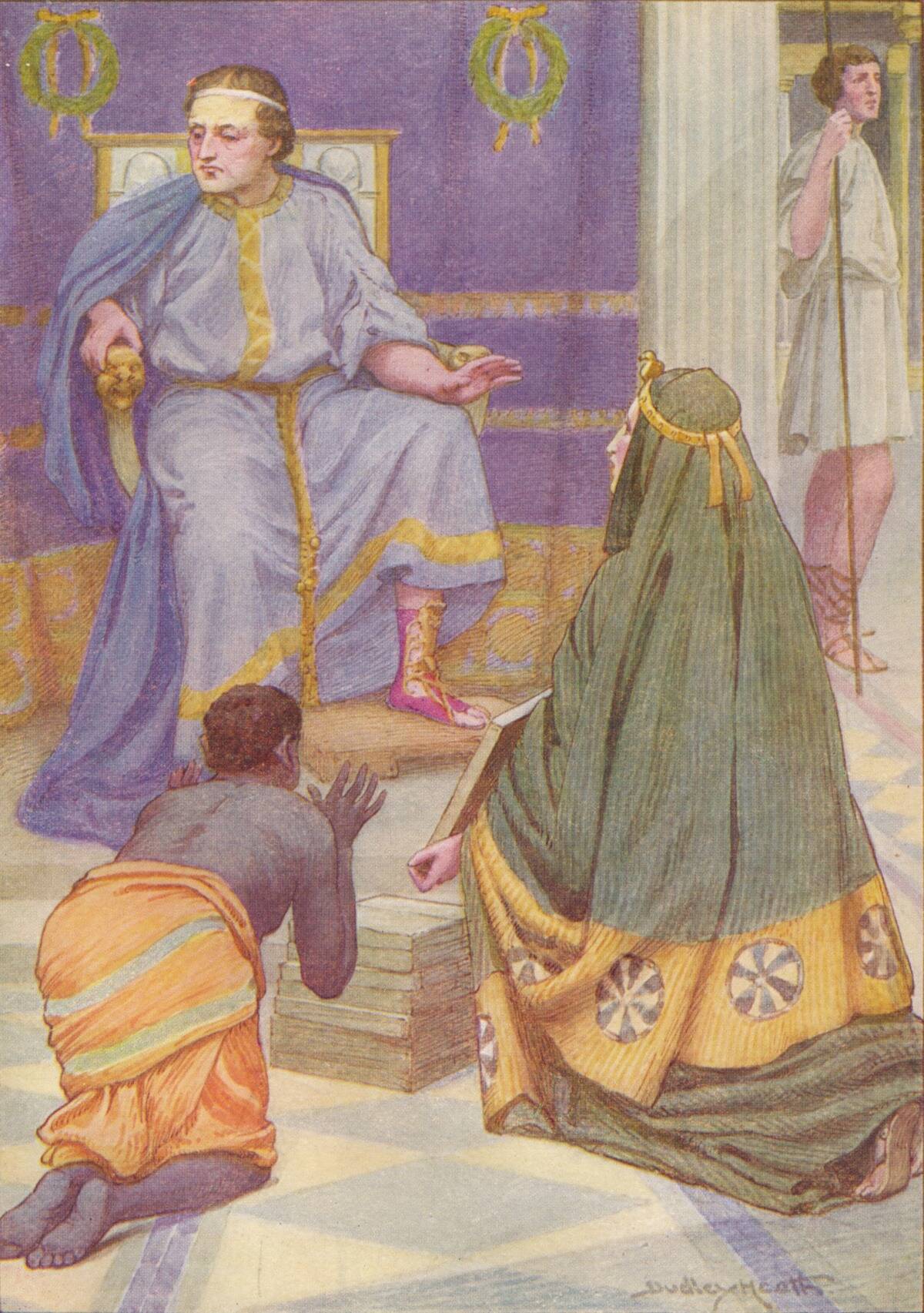 She carried in her arms nine books', c1912 (1912)