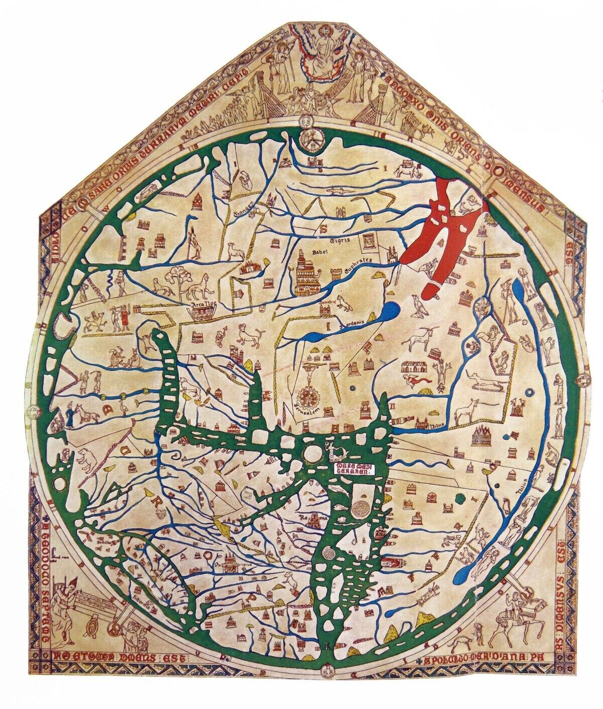 The Hereford Mappa Mundi of 1280.