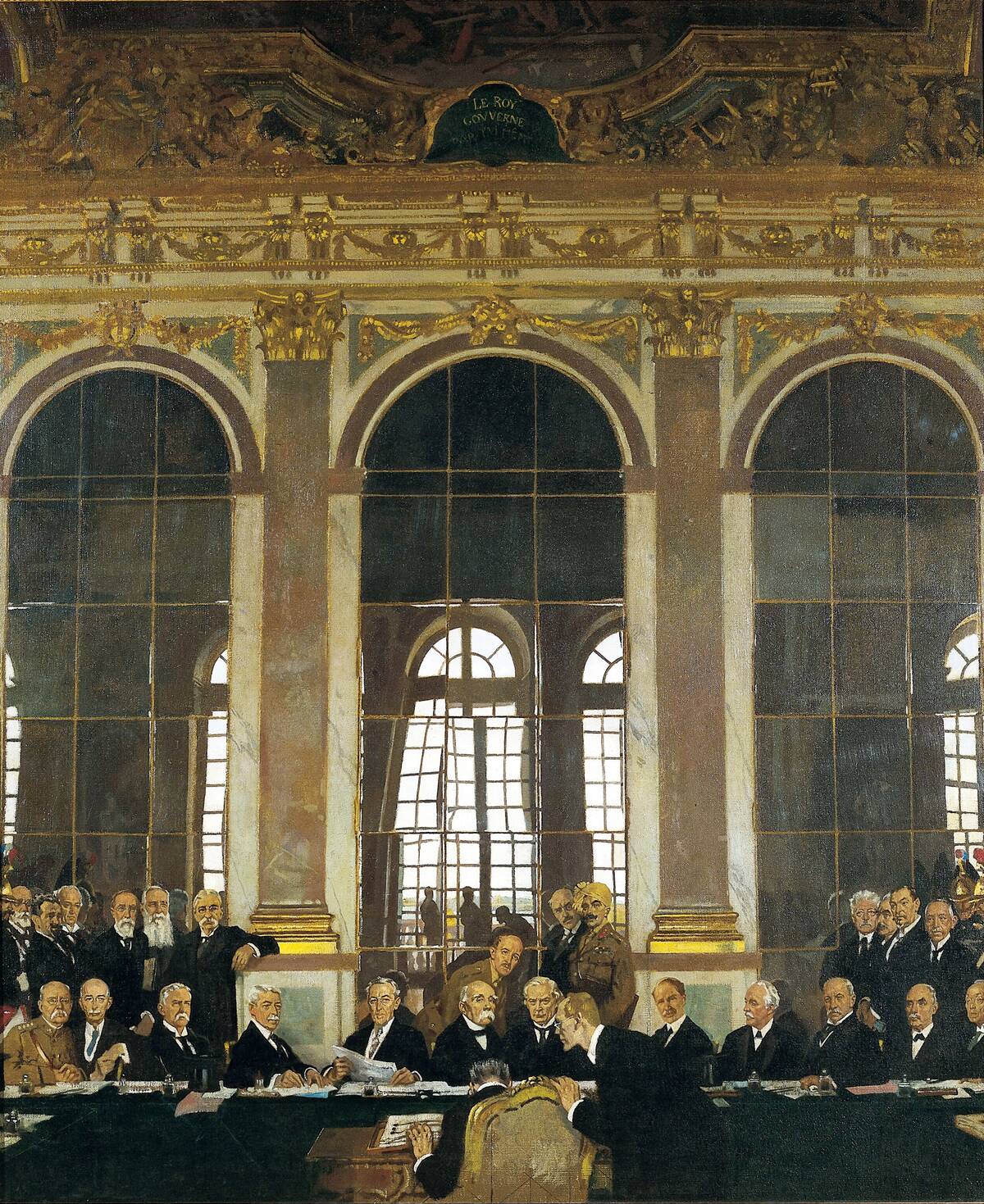 The Signing of Peace in the Hall of Mirrors, Versailles, 28th June 1919 (The Peace of Versailles) by William Orpen