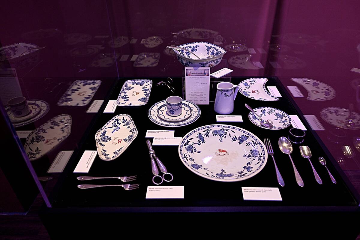 The touring Titanic exhibition opens at the Beverly Event Venue in Los Angeles.