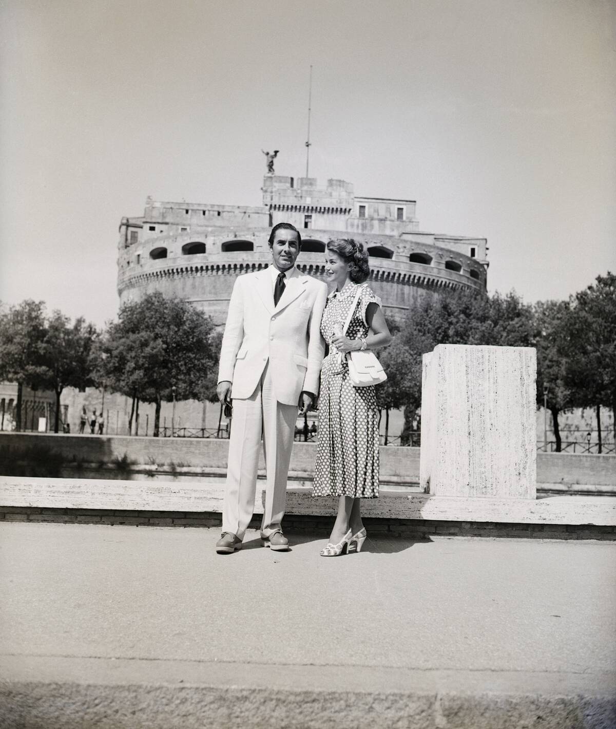Tyrone Power and Fiancee Linda Christian in Rome