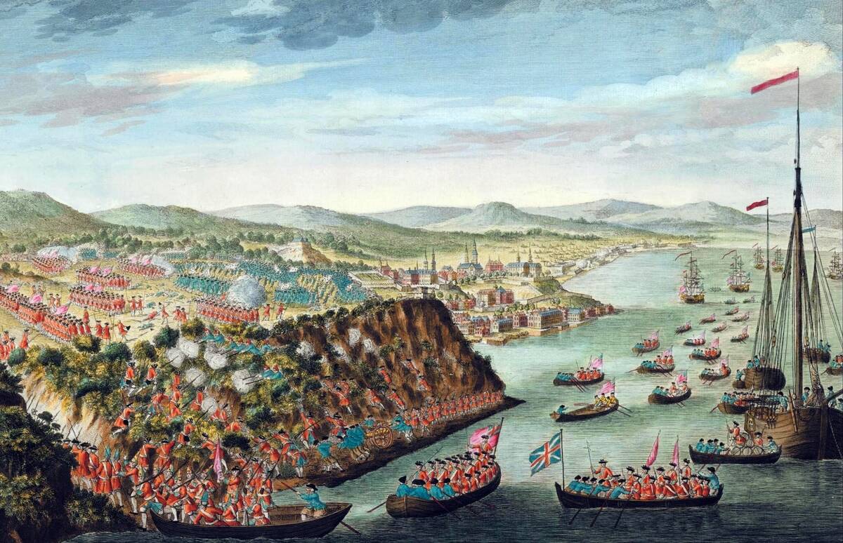 1797 engraving of the taking of Quebec, 1759