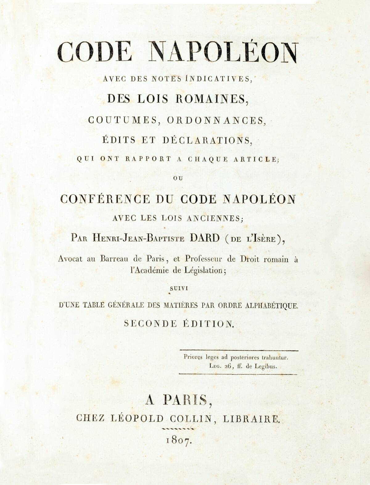1807 Edition of the Napoleonic Code