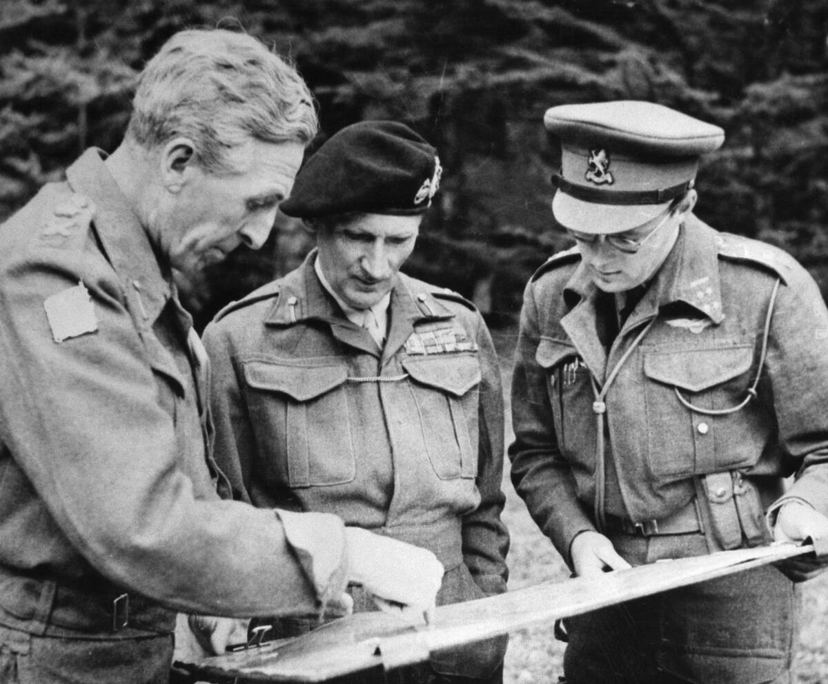 Allied Military Leaders Studying a Map