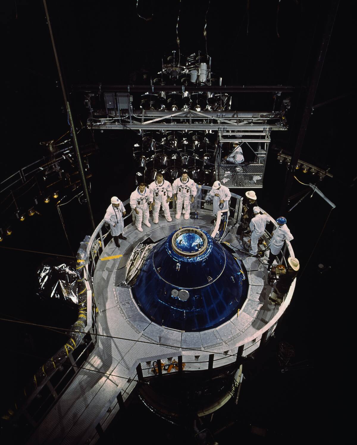 Astronauts Waiting Outside the Command Module