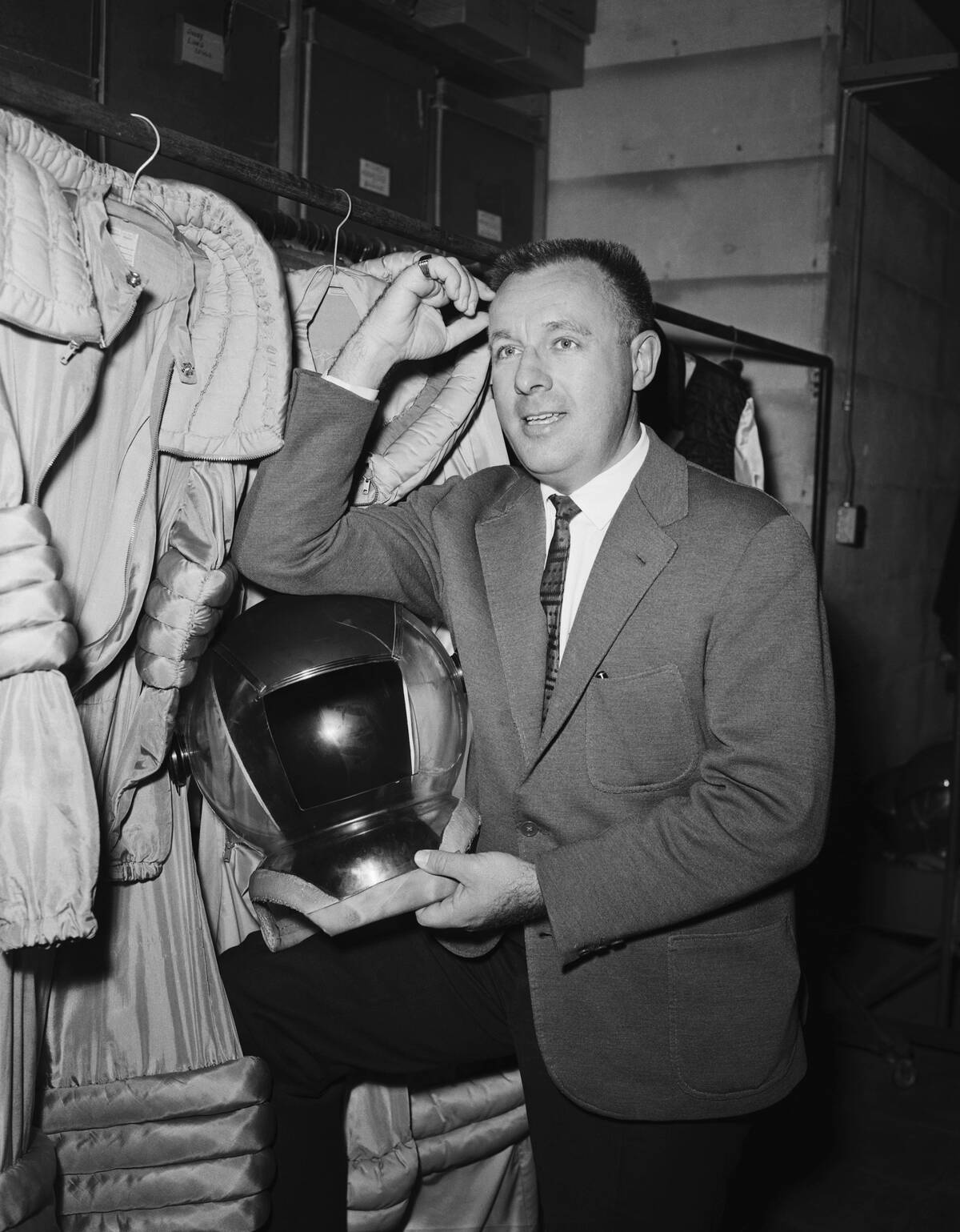 Author Ray Bradbury Looks Through Costumes