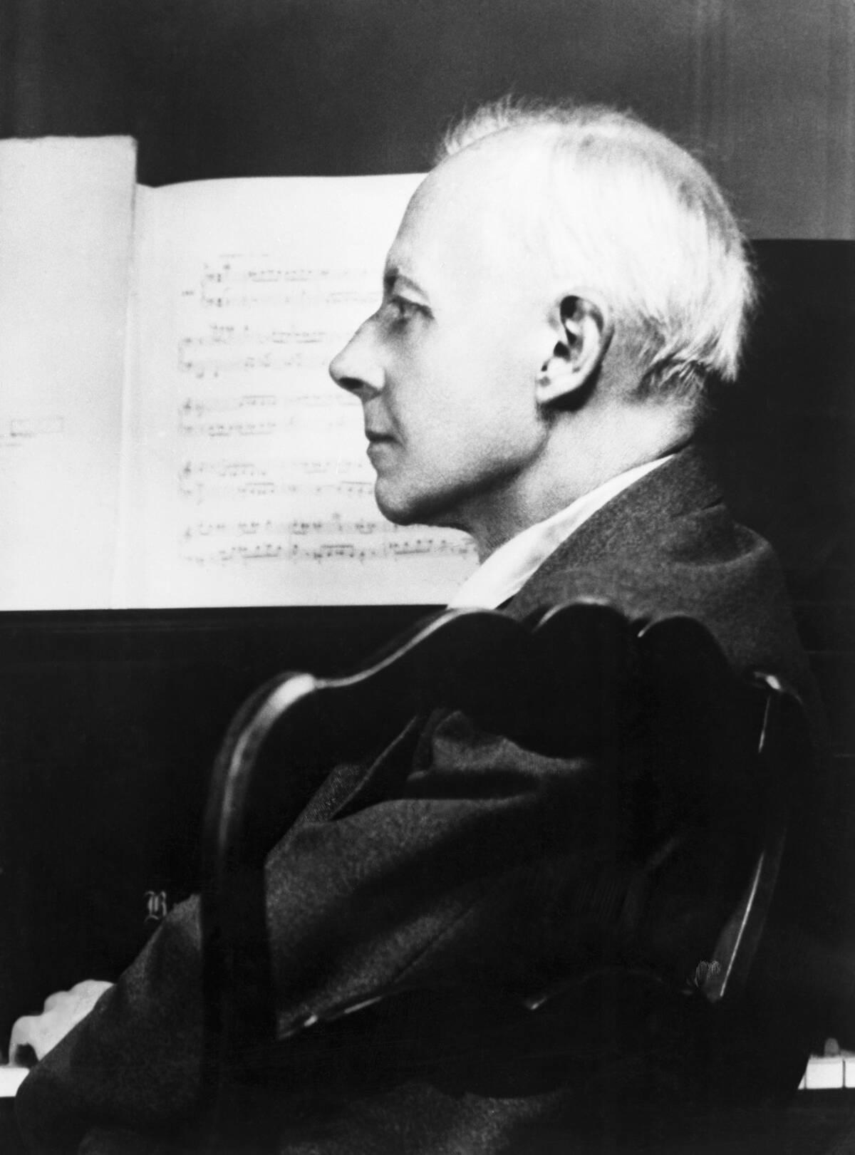 Bela Bartok Seated at Piano