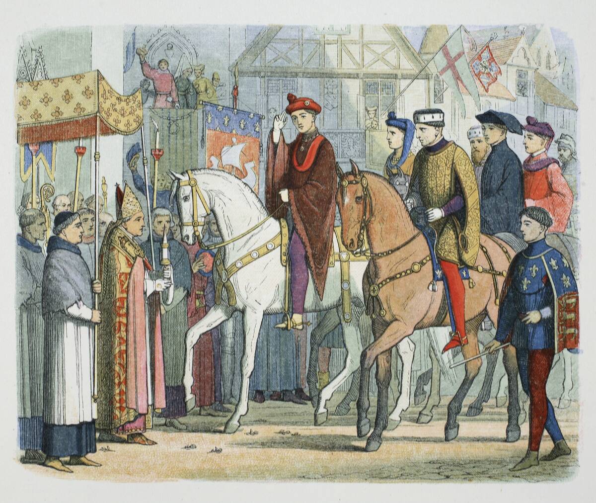 Charles VI Of France And Henry V Of England Welcomed By The Clergy Paris 1420 (1864)