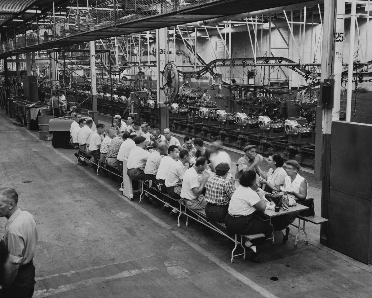 Chrysler Workers At Lunch, Circa 1955