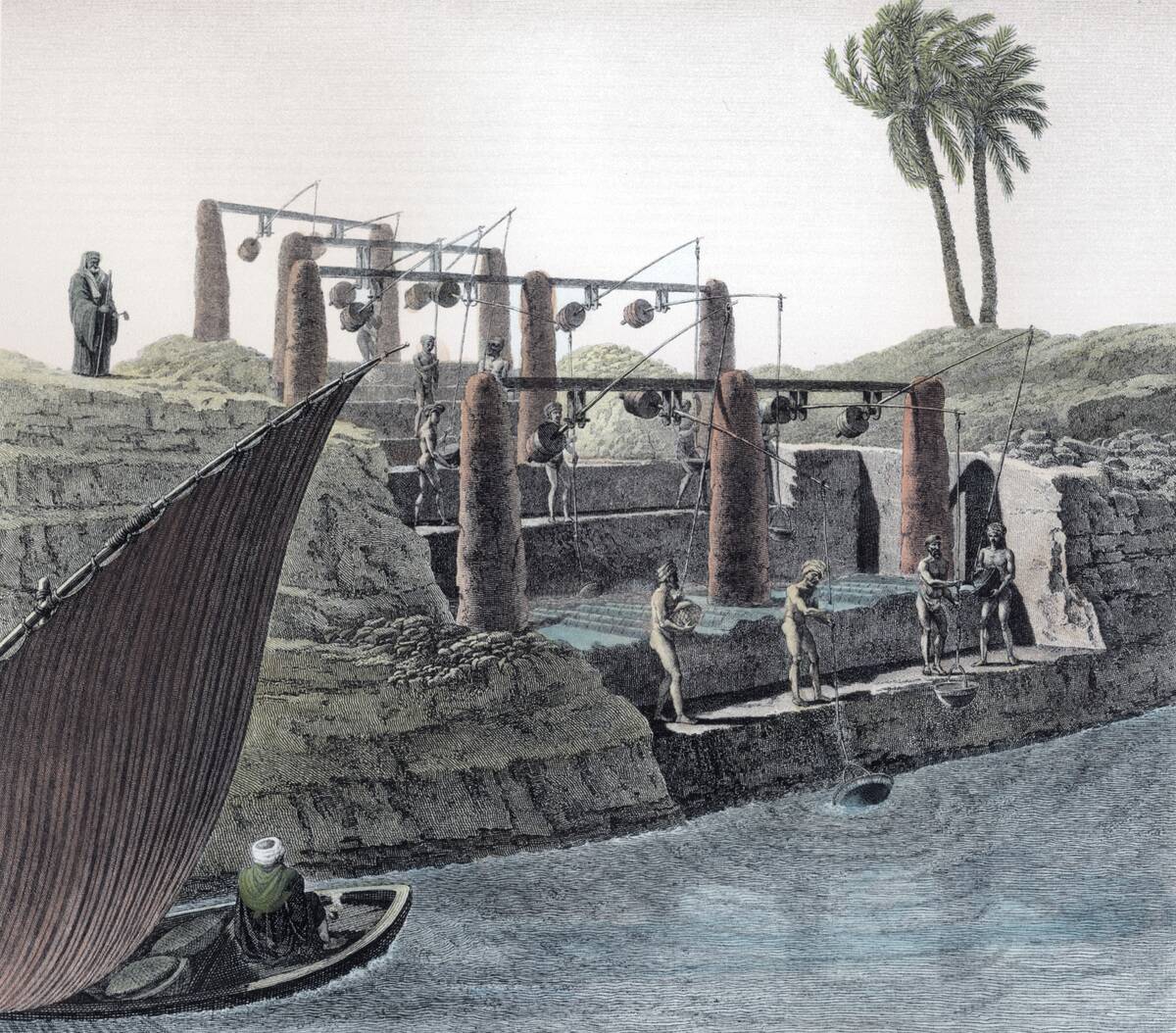 Collecting Water From The Nile Egypt circa 1798