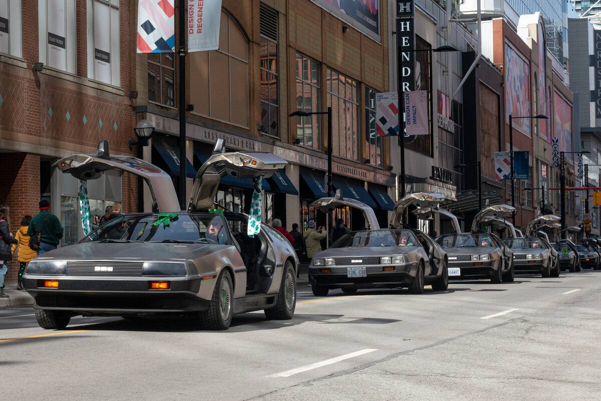 DeLorean During St. Patrick's Day Parade
