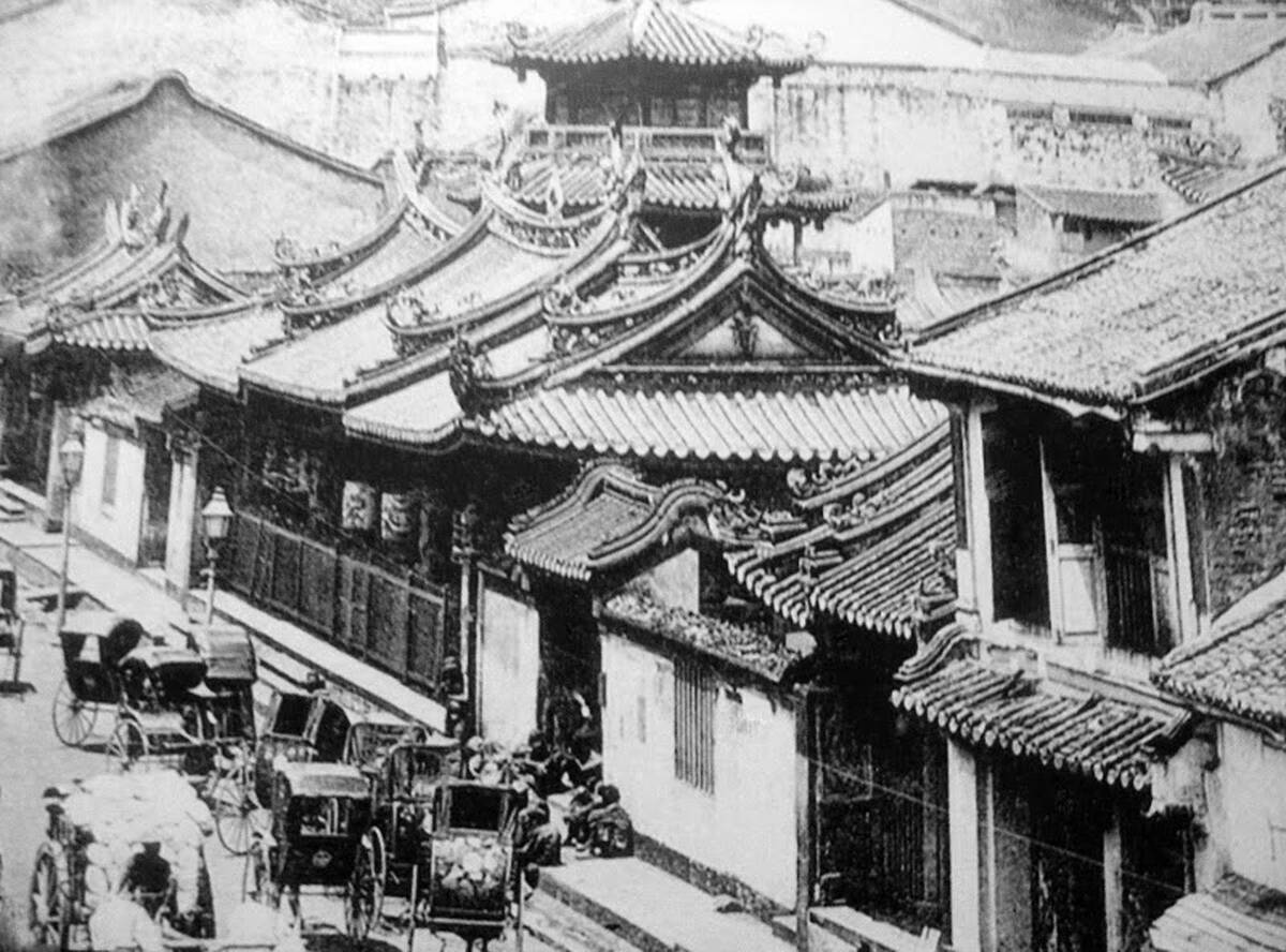 Detail of Chinatown in the late 19th century.