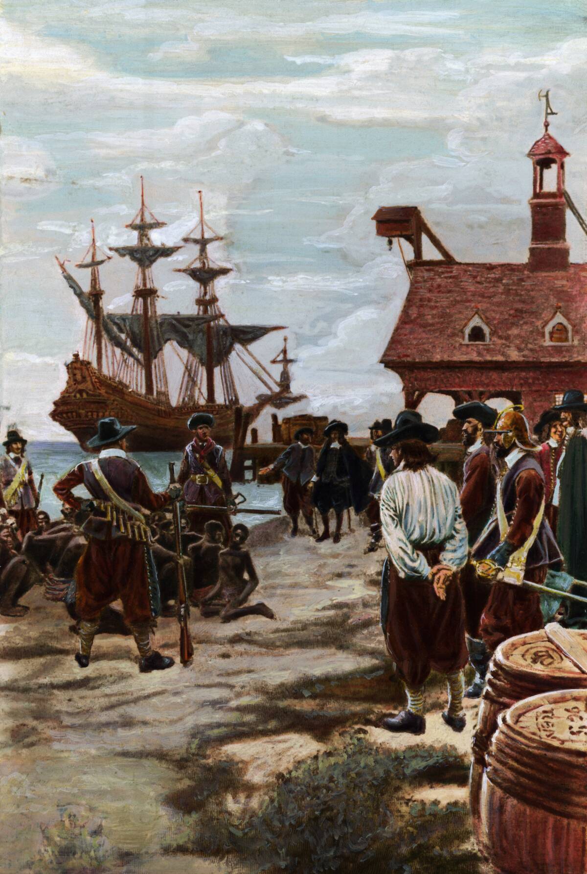 Dutch Ship Landing Slaves In Colonial America