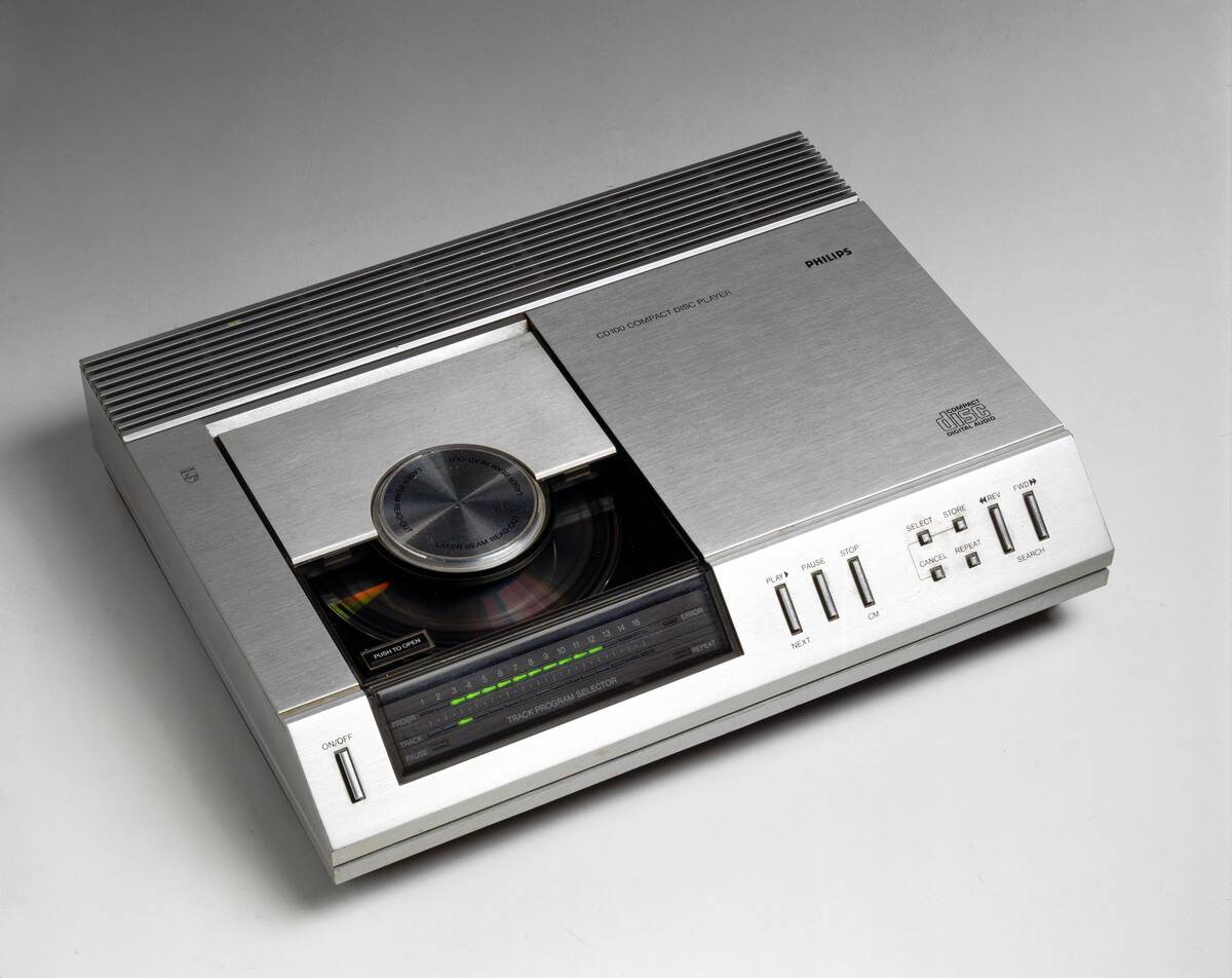 Early compact disc player, 1983.