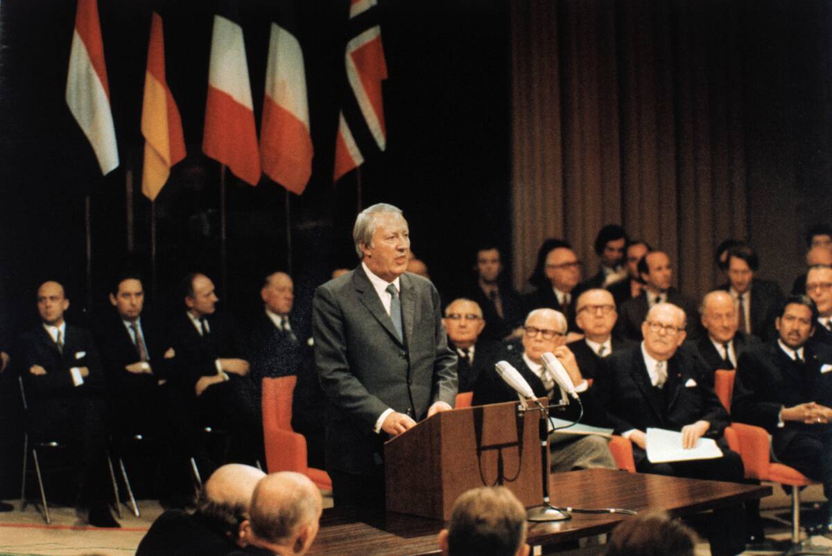 Edward Heath After Signing a Treaty