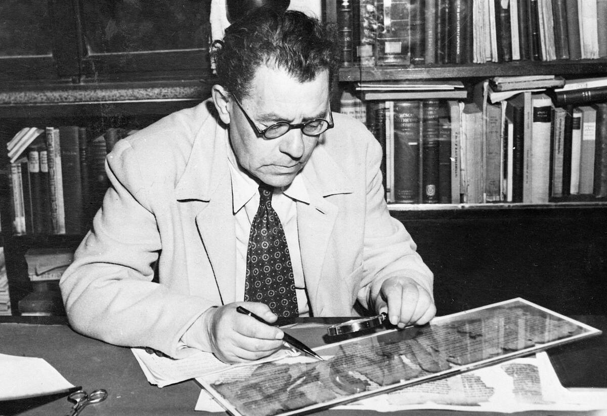 El Sukenik Studies Fragment of Scrolls