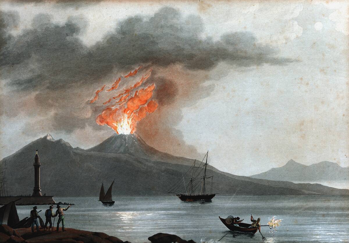 Eruption of Vesuvius, Italy, c1815.