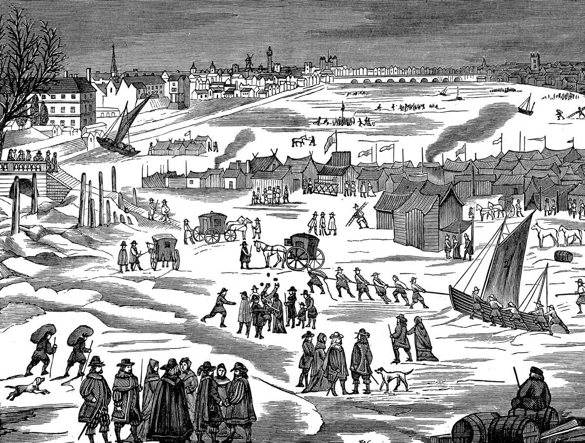 Frost Fair on the Thames at London, 1683.