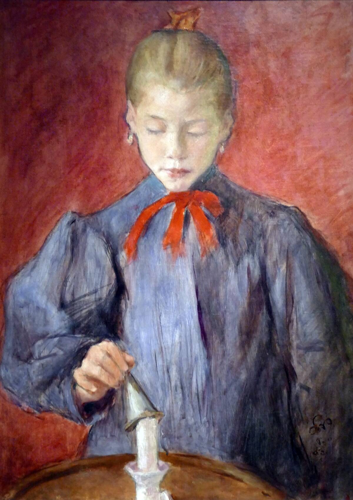 Girl putting out the candle, 1893, by Stanisfaw Wyspianski