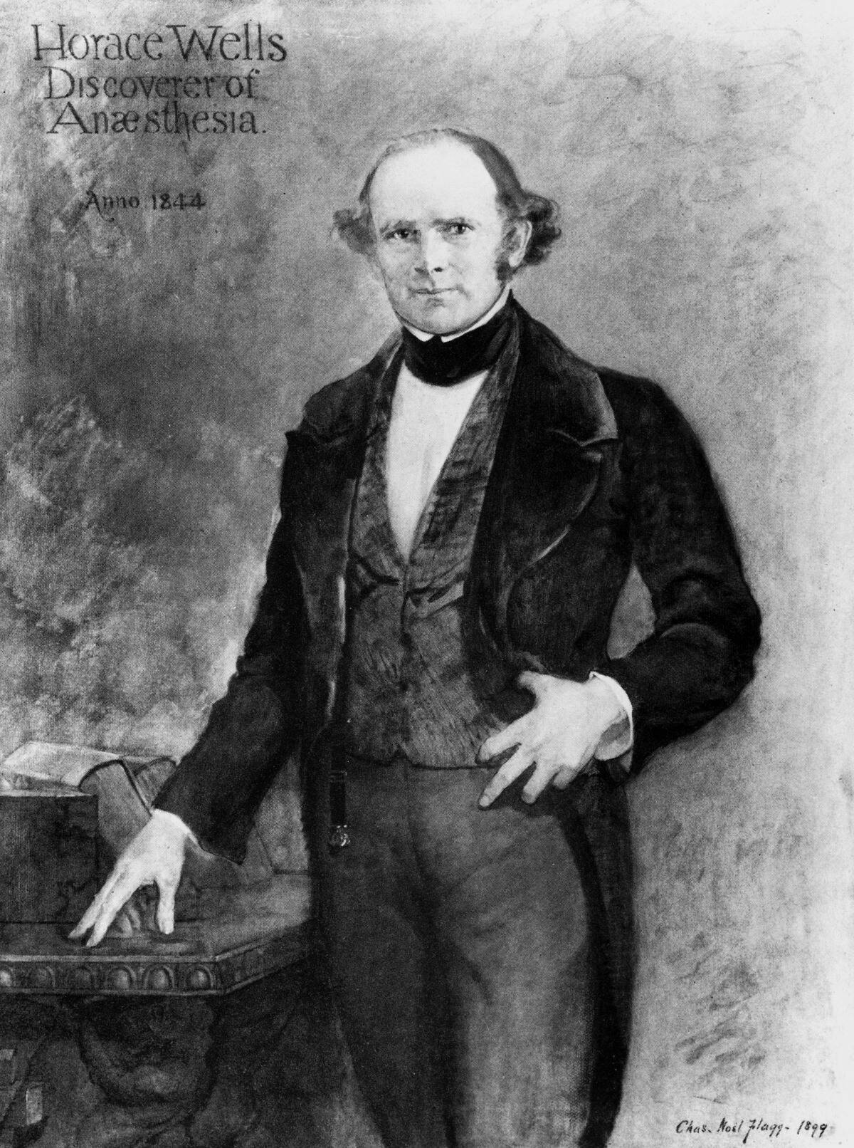 Horace Wells, pioneer of anaesthesia, 1844.