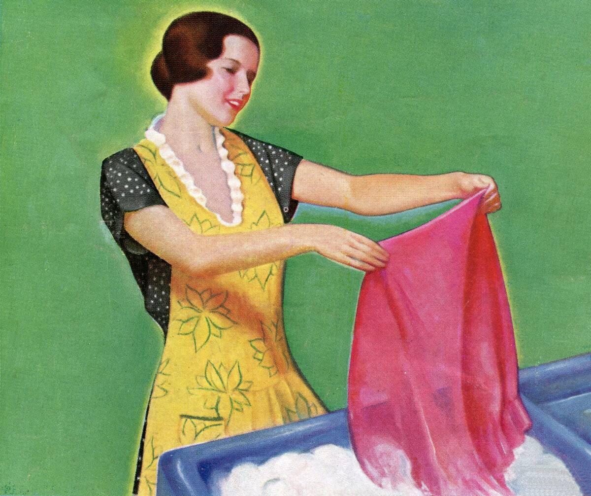 Housewife Doing Hand Laundry