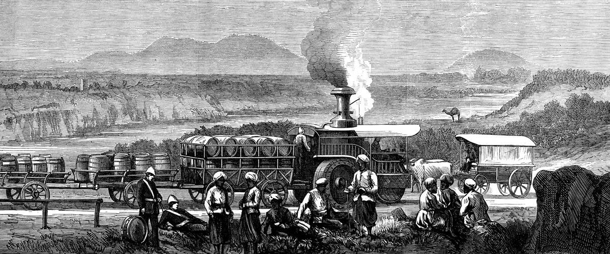 Indian Frontier Sketches: Traction-Engine On The Grand Trunk Road