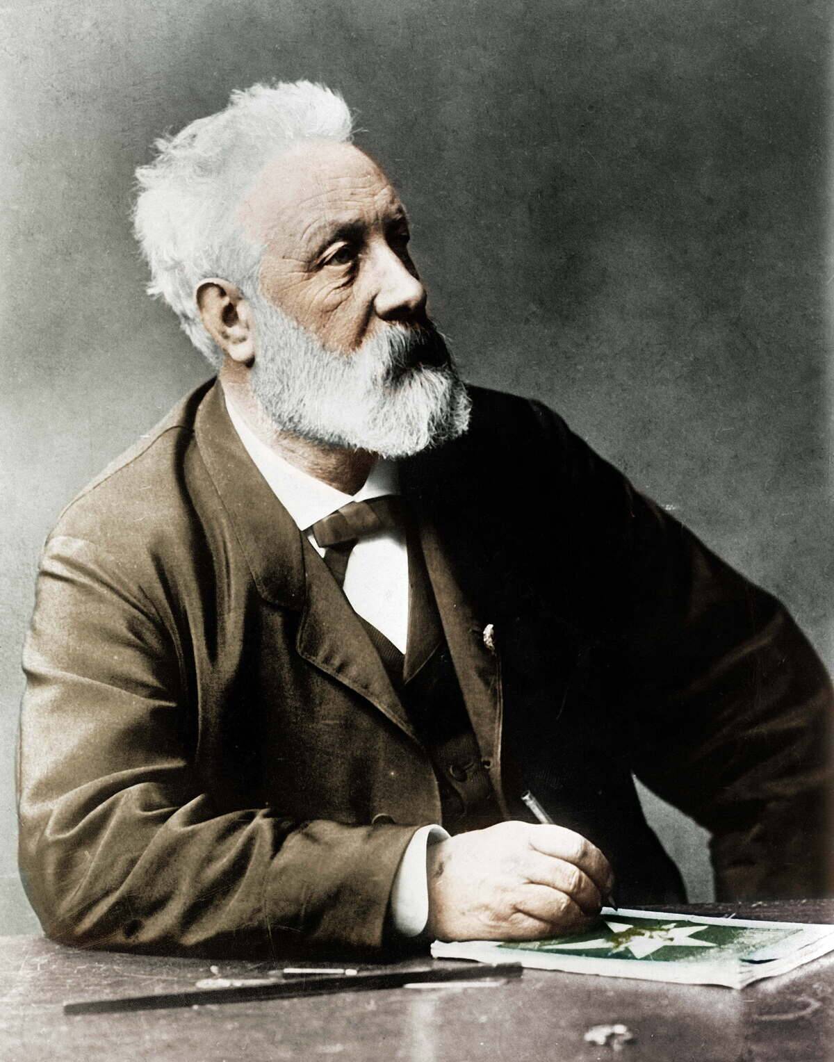 Jules Verne (1828-1905), French writer. Colourized