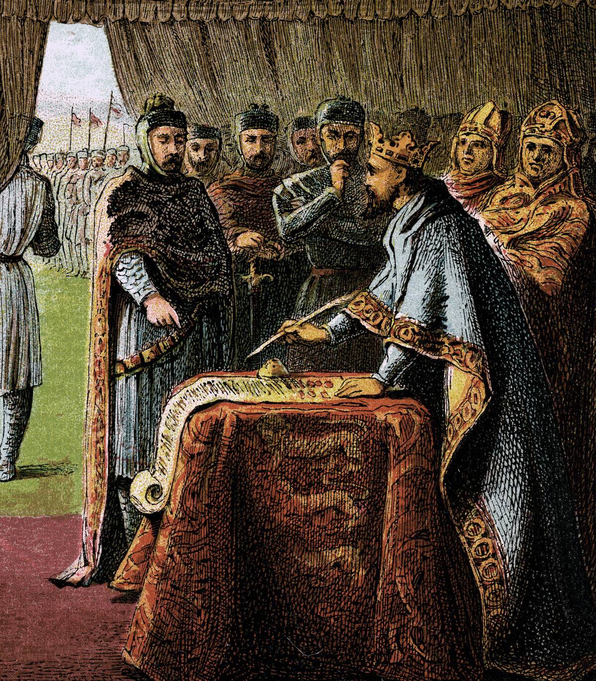 King John signing the Magna Carta at Runnymede