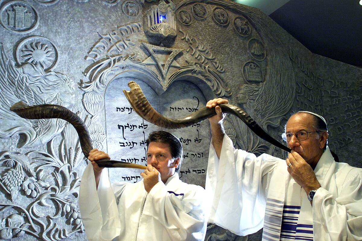 L to R Jeremy Goldstein and his father Dr. Ronald Goldstein will blow the shofar at Temple Etz Chaim