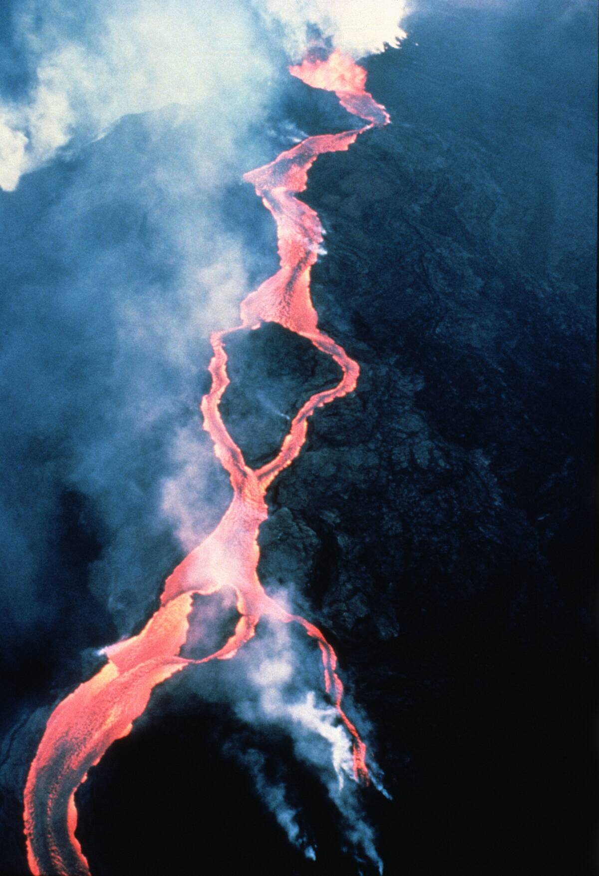 Lava Channel Flowing from Mauna Loa