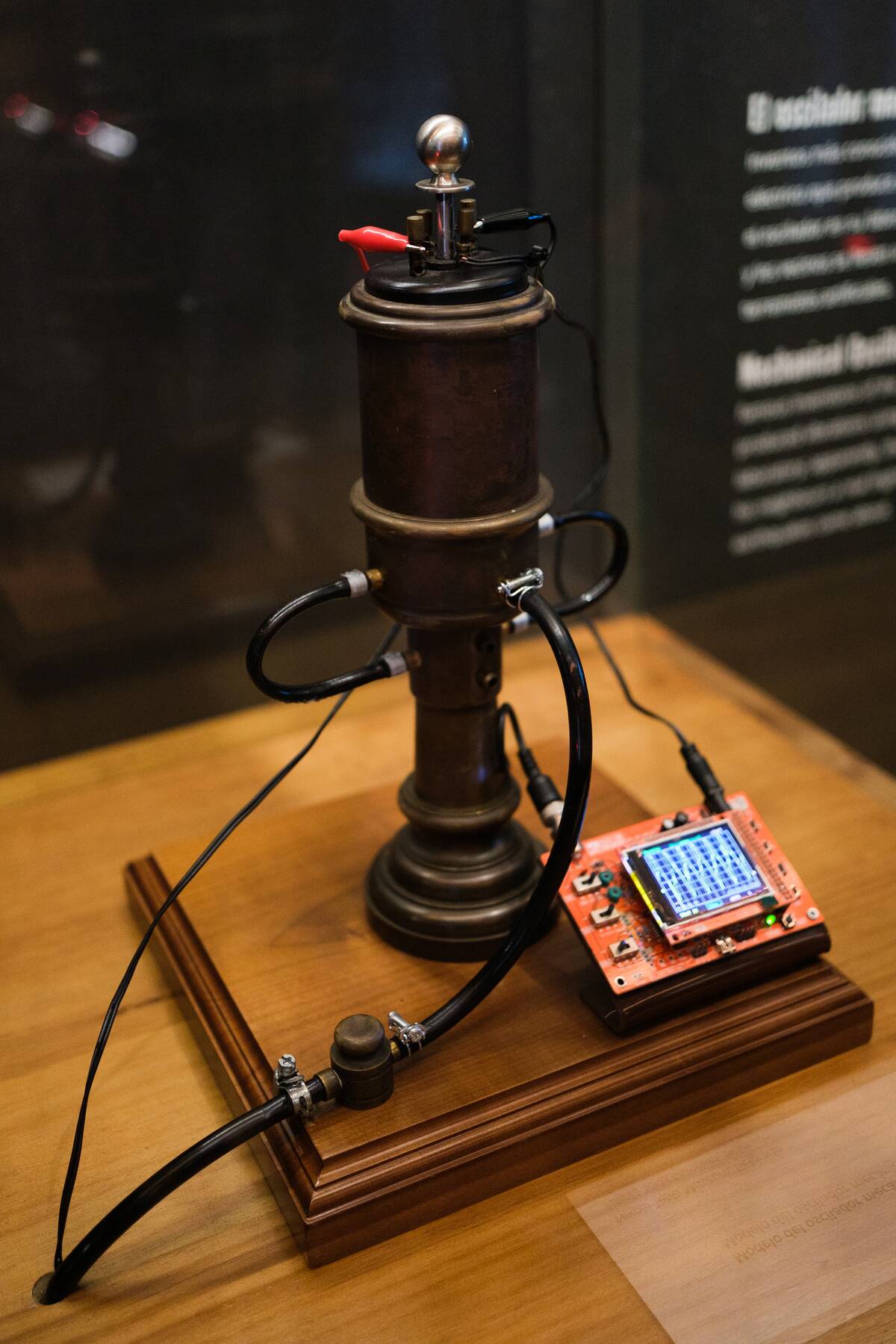 Maconic oscillator mockup is displayed during the exhibition...