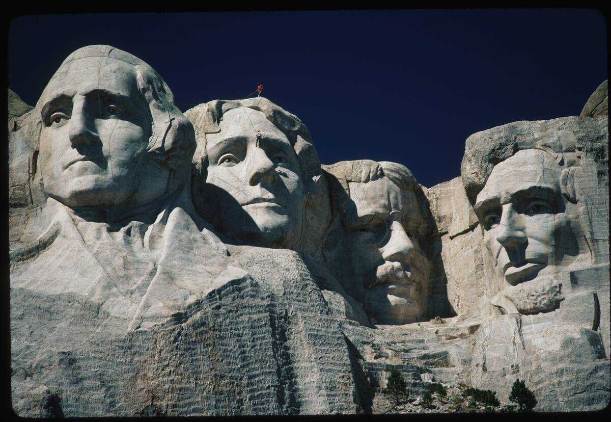 Maintenance Work on Mount Rushmore