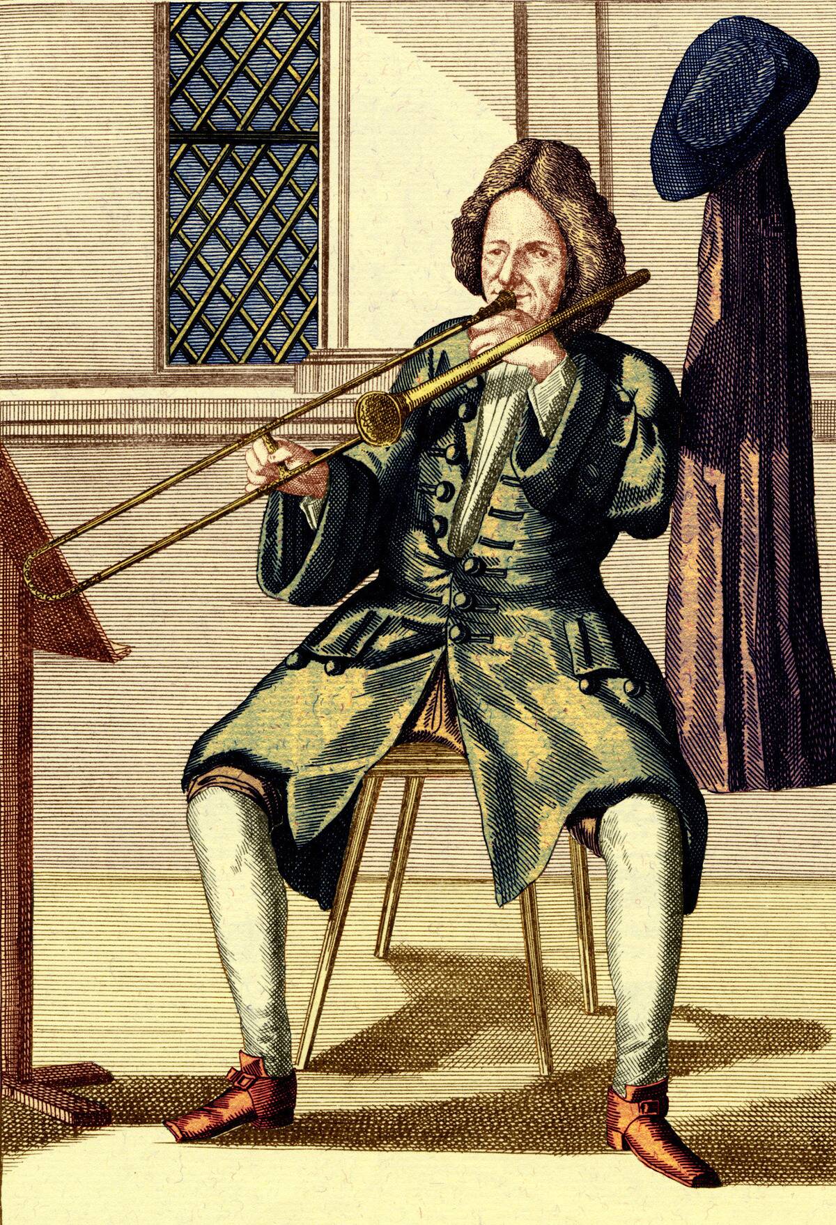 Man playing the sackbut
