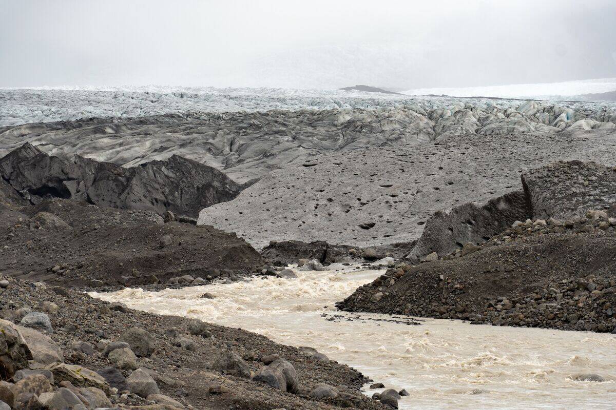 Mouth and glacial outwash of Skaftafell Glacier, Iceland