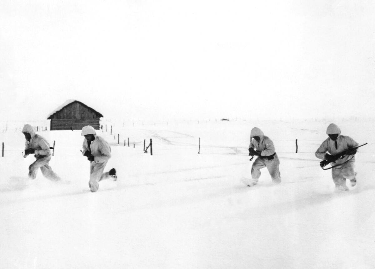 Operation Barbarossa: Russian soldiers in the snow during winter 1941- 1942 on the russian front