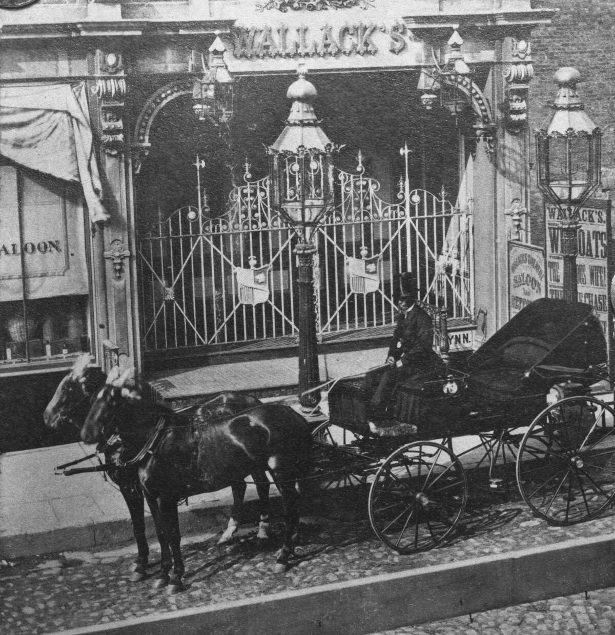 Outside Wallack's Theatre in New York