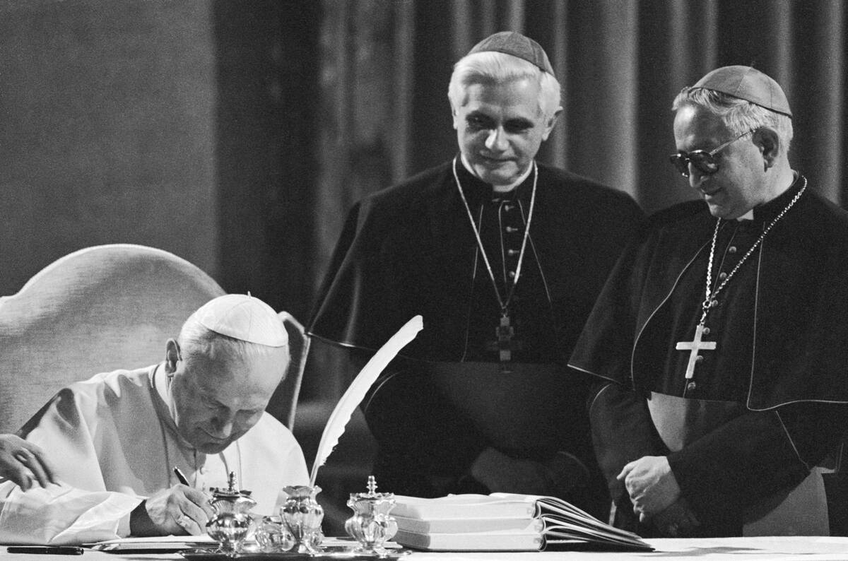 Pope John Paul II and Cardinal Ratzinger