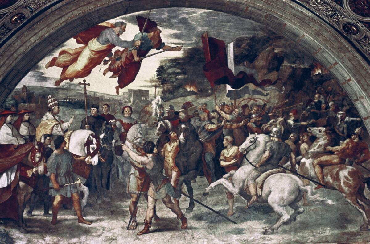 'Pope Leo I, Repulsing Attila', (detail), 1511-14. Artist: Raphael