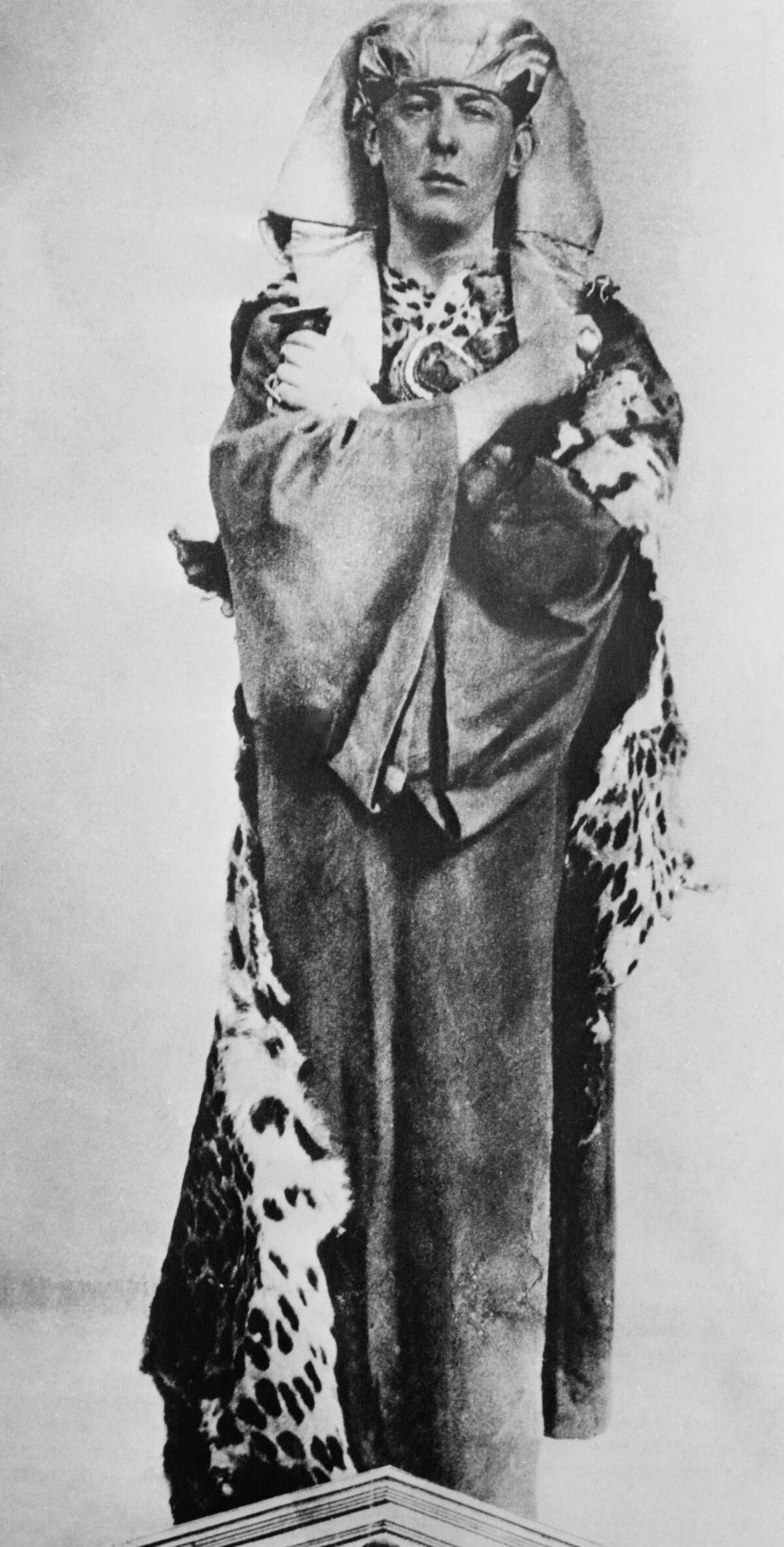 Portrait of Occultist Aleister Crowley Wearing Elaborate Attire