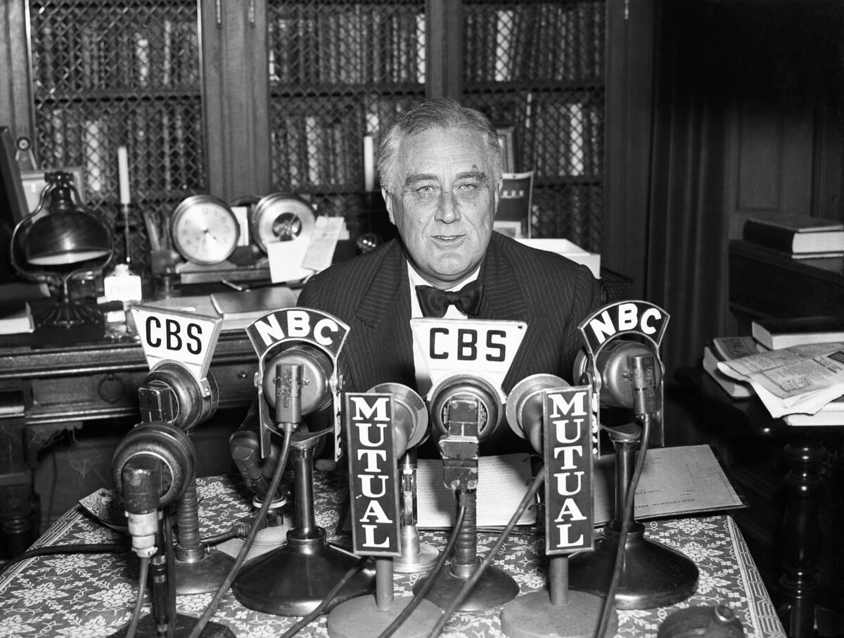 President Franklin Delano Roosevelt Giving Radio Address