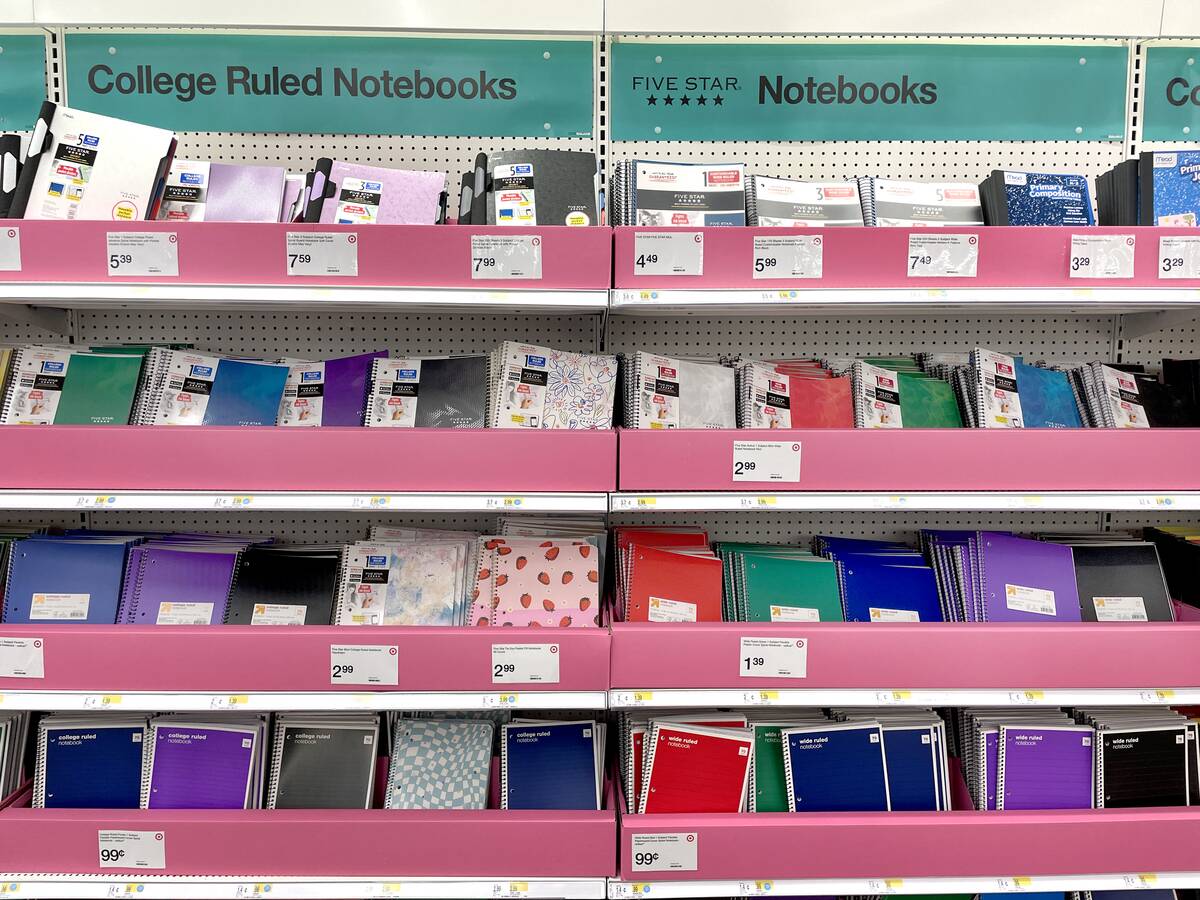 School notebooks on display at Target, New York City