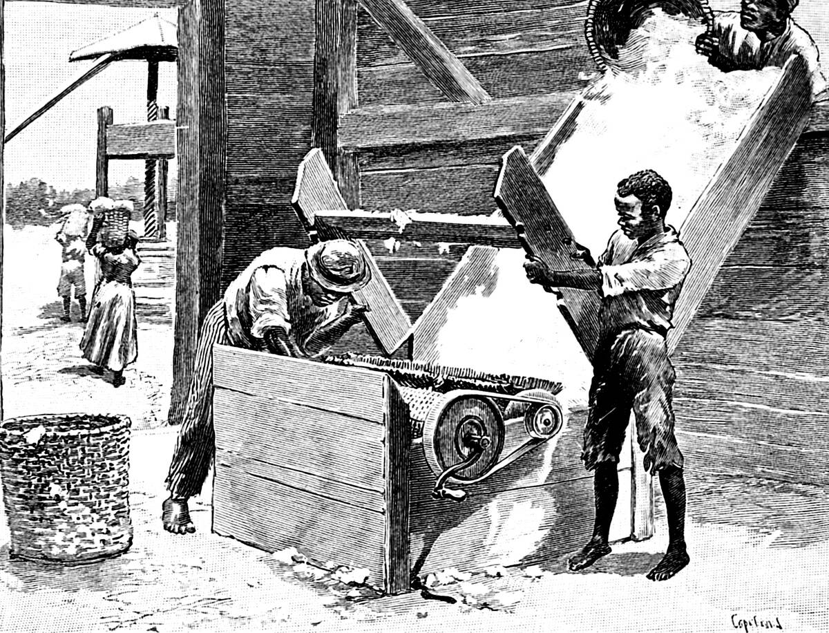 Slaves With Cotton Gin