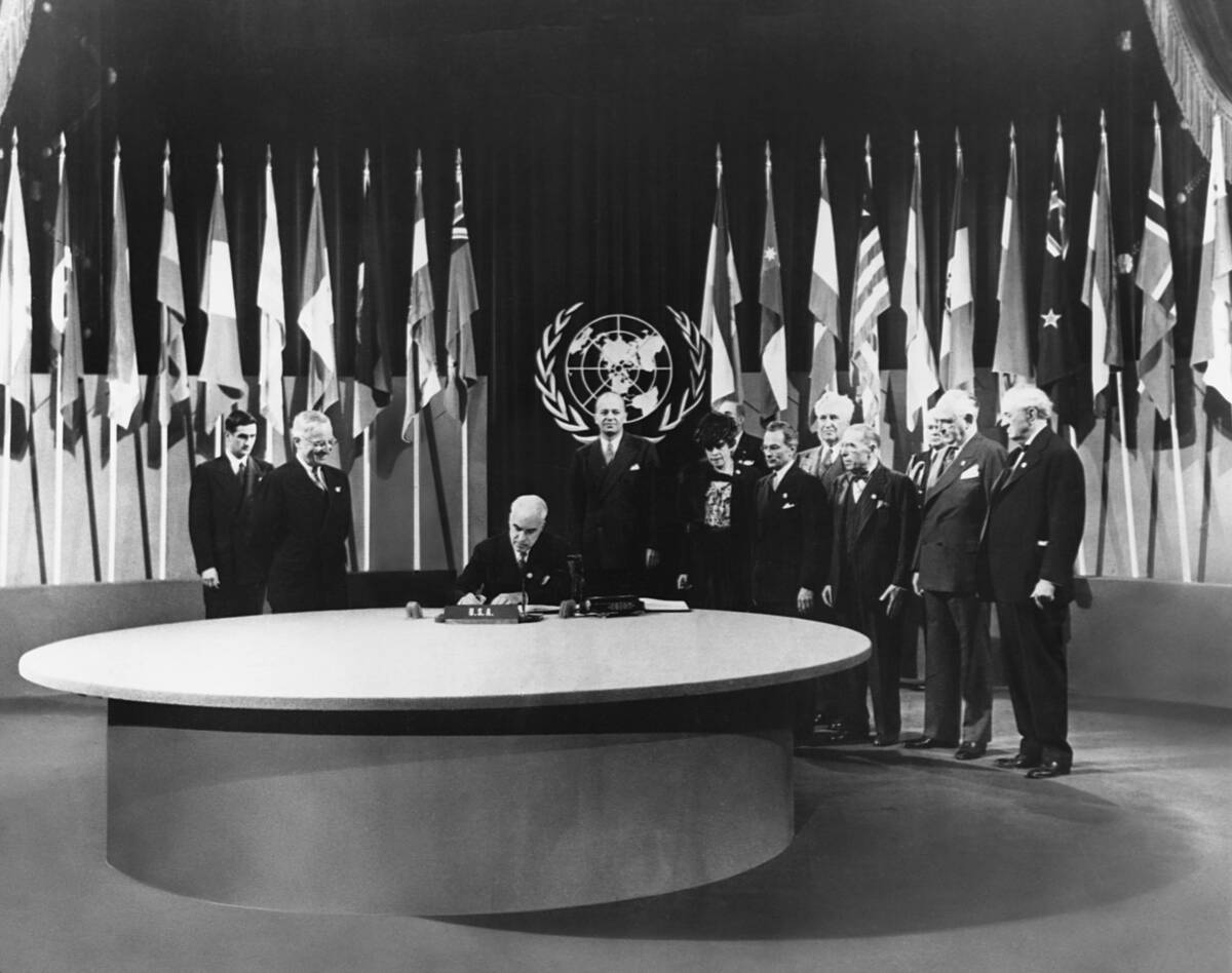 Stettinus Signing U.N. Charter