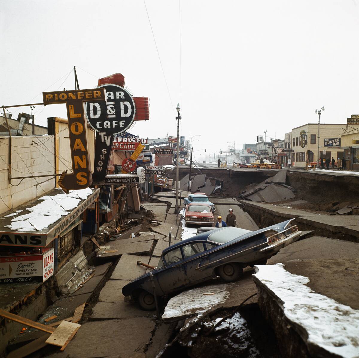 Street Scene After Earthquake in Alaska