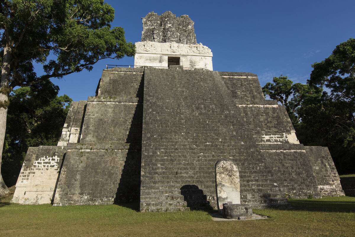 Temple II or Temple of the Mask was built around AD 700 and stands 38 meters or 125 feet high