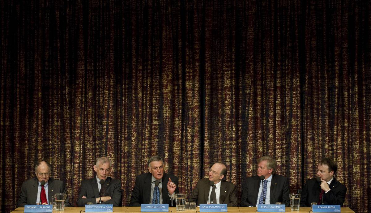 The 2011 Nobel Prize laureates, (From L)