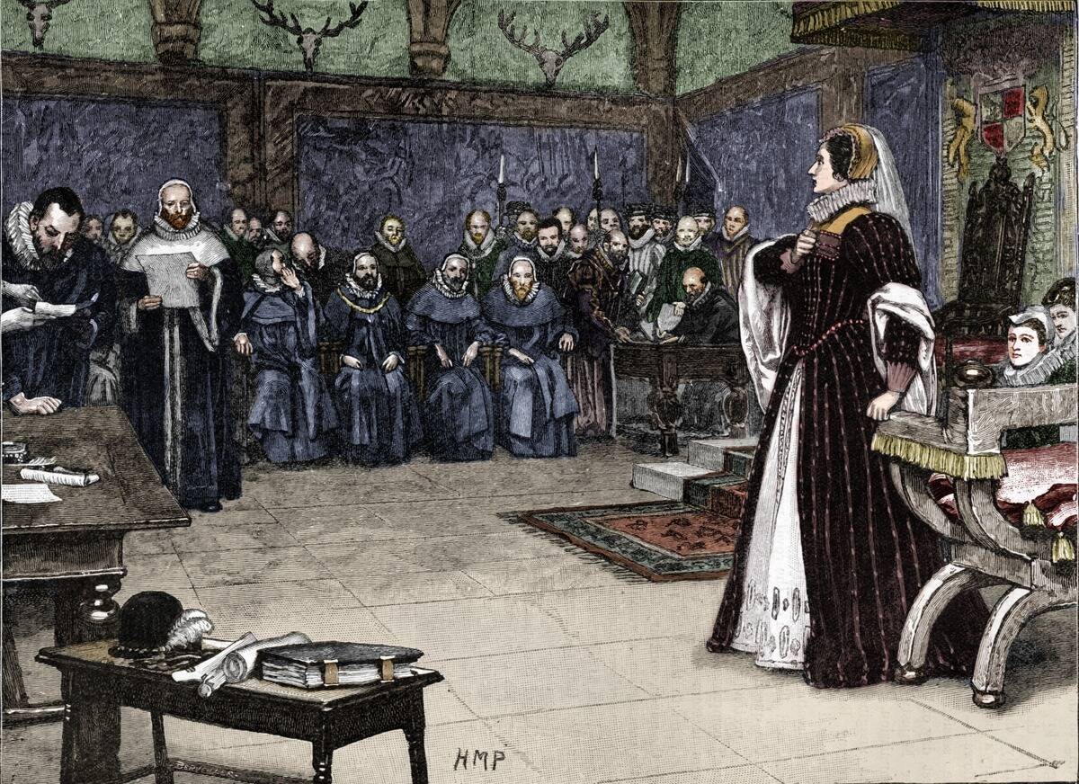 Trial Of Mary Queen Of Scots In Fotheringhay Castle
