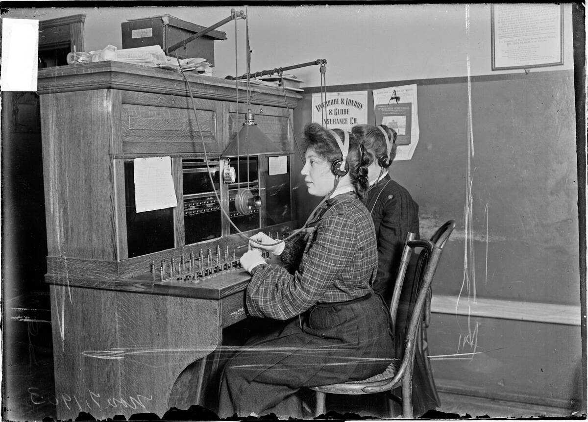 Two Chicago Daily News Telephone Operators