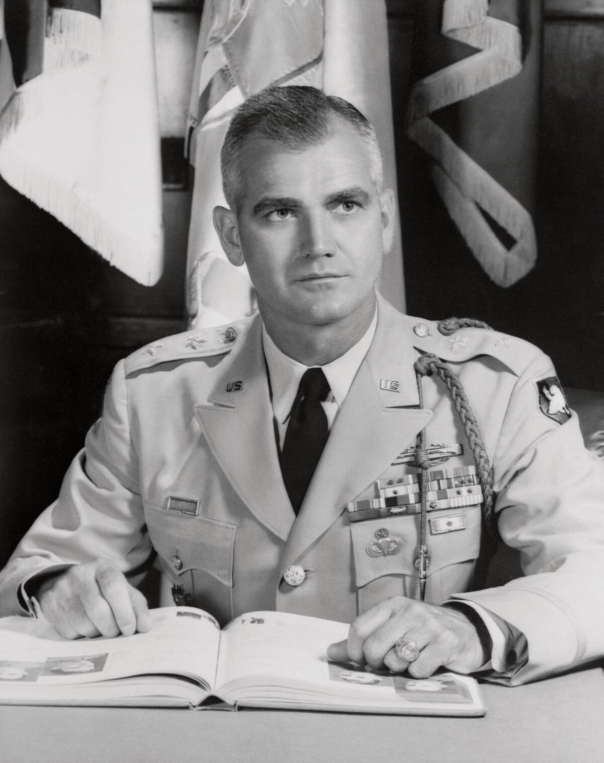 William Westmoreland Sitting at His Desk
